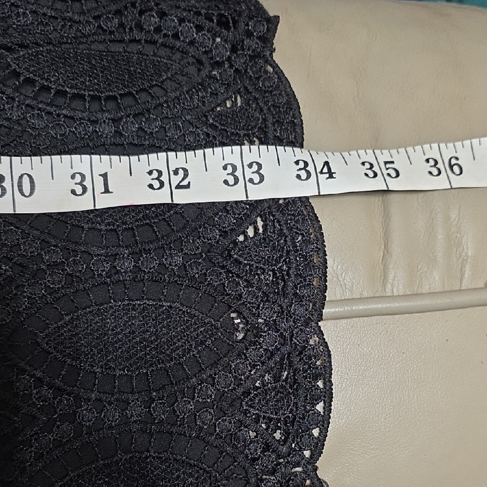 White House Black Market Womens Dress Black Lacy Lined‎ Zips Steaps Sz 6 EUC. - Picture 10 of 11